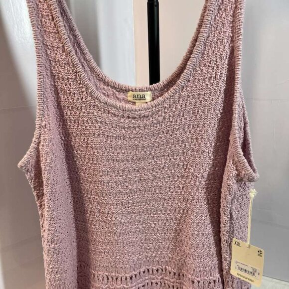 New with Tag Ana Women's Pink Knit Sleeveless Swoop Neck Sweater Vest Tank Top - Picture 4 of 6